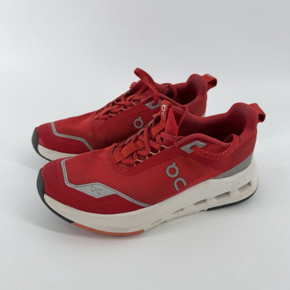 On Cloudnova Running Shoes Sneakers Youth Size 4.5Y Red White Athletic Gym